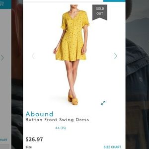 Nordstrom Yellow Floral Button Front Swing Dress